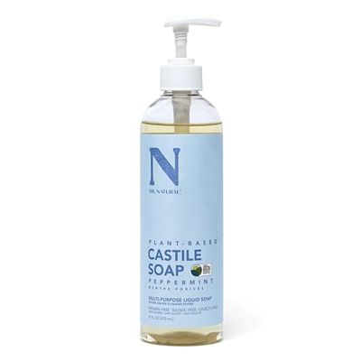 Dr. Natural Castile Liquid Soap - Multi-Use Body Wash, Shampoo and Face Wash - Hydrating Body Soap for Skin, Hair, Pets and Home - Peppermint - 473 ml