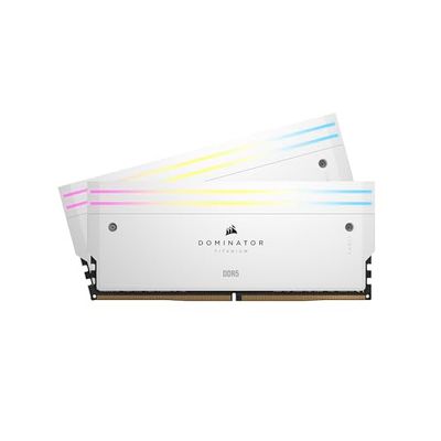 CORSAIR Dominator Titanium RGB DDR5 RAM 48GB (2x24GB) DDR5 7200MHz CL36 Intel XMP Mémoire Informatique Compatible iCUE - Blanc (CMP48GX5M2X7200C36W)