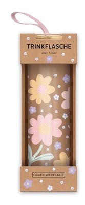 Grafik-Werkstatt Botella de cristal con texto divertido | con asa | 550 ml | flores