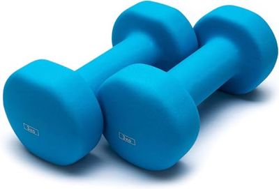 Ab. Neoprene Dumbbells of 6Kg (13.2LB) Includes 2 Dumbbells of 3Kg (6.6LB) | Sky Blue | Material : Iron with Neoprene coat | Exercise and Fitness Weights for Women and Men at Home/Gym