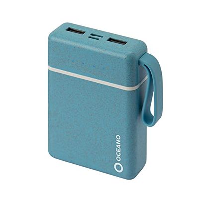 SBS Powerbank caricabatterie portatile da 10.000 mAh con 2 uscite USB da 2.1A per ricarica rapida realizzato al 35% con materiali biodegradabili