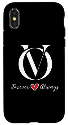 O & V Couples Initials, Wedding, Anniversary, Housewarming Case for iPhone X/XS
