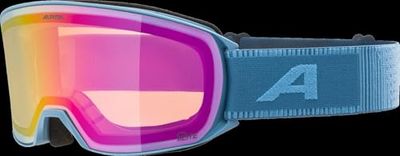ALPINA NAKISKA Q-LITE - Gafas de esquí OTG con efecto espejo, con protección UV 100%, para adultos, color azul ahumado mate, talla única