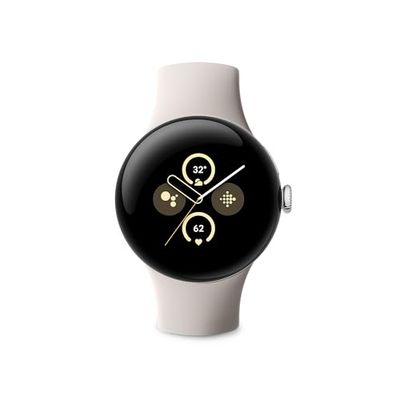 Google Pixel Watch 2 con Fitbit y Google - Control de frecuencia cardiaca, gestión del estrés y seguridad - Smartwatch Android - Caja de aluminio en tono plata - Correa deportiva en porcelana - Wi-Fi