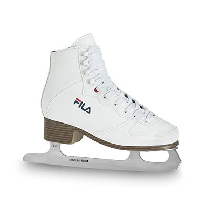 Fila Eve Ace-Patines Mujer artístico Hielo | Patinaje de Acero Inoxidable | Fuerte Agarre y Alta Comodidad | Blanco, 38,5