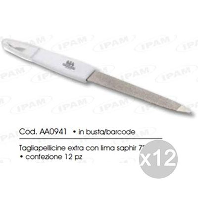 Ipam Set 12 Aa0941 Lima Ferro Cm 18 + Tagliapellicin Manicure E Pedicure, Multicolore, Unica