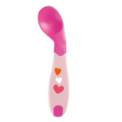 Chicco 00016100100000 Mijn Eerste Gebogen Lepel X1 8M+, Roze