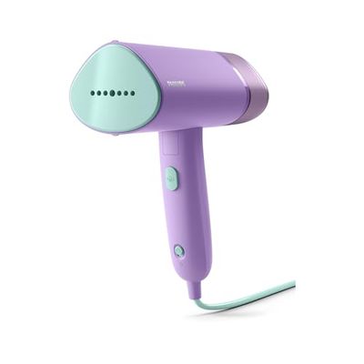 Philips Serie 3000 Stiratrice verticale a vapore - 1000W, 20 g/min di vapore, Serbatoio dell'acqua estraibile da 100 ml, Piastra in plastica, Custodia inclusa, 630g di peso leggero, viola (STH3010/30)