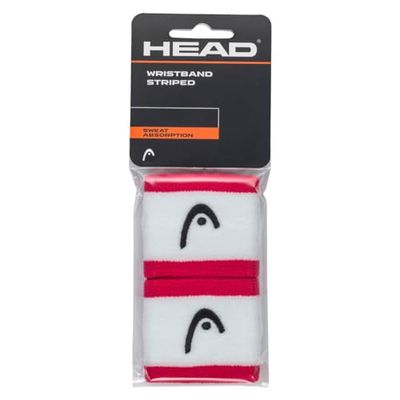 HEAD Uniseks polsband voor volwassenen, gestreept 2,5, magenta/wit, 6,3 cm