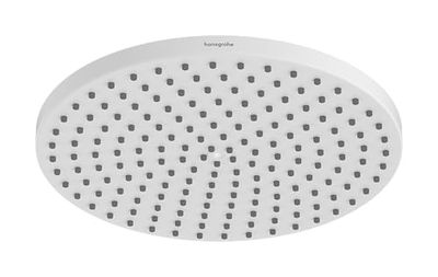 hansgrohe Raindance S - Soffione doccia a risparmio idrico (EcoSmart+), Doccia a pioggia con1 getto (PowderRain) per montaggio a parete/soffitto, con funzione anticalcare, bianco opaco, 28821700