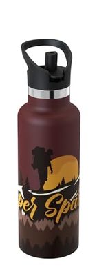 Super Sparrow Isolerad flaska - 18/10 ultralätt isolerad flaska - 500 ml - rostfritt stål flaska standardmun - barnflaska BPA-fri, för sport, resor, skola, kontor, hem