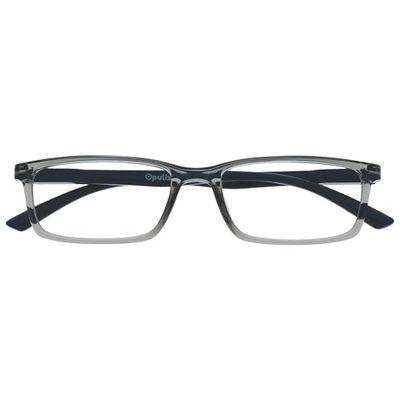 OPULIZE See - Occhiali da Lettura Filtro Luce Blu Montatura Stretta Cerniere a Molla Migliorano il Sonno Gaming Computer Anti Riflesso Grigio Uomo Donna B9-7+3.00