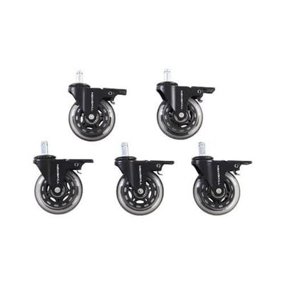 NEWSKILL EasySlide Pro, Jeu de 5 roulettes en Silicone avec Freins individuels et roulements Doux et Silencieux pour fauteuils roulants, Fixations universelles.