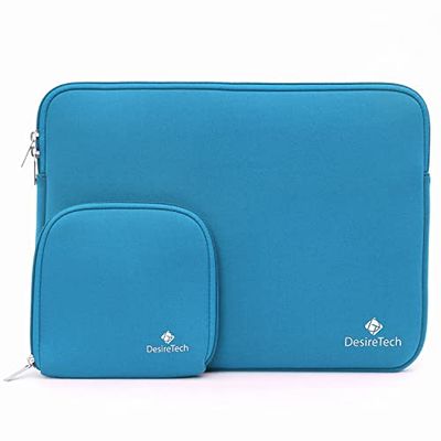 Laptop Sleeve Case with Small Accessory Bag – Apple MacBook Pro, Air, Microsoft Surface, Chromebook and Notebook Computer Compatible – Highly Water Repellent Soft Plush Inner Protector Cover (Teal)