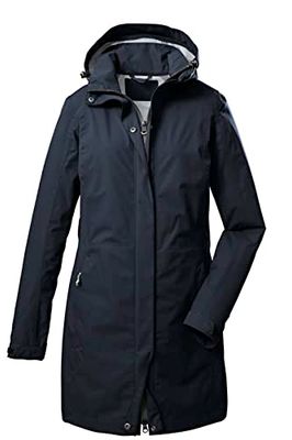 killtec Women's Parka/parka funzionale a 2 strati e 1/2 con cappuccio staccabile con zip KOS 93 WMN PRK, dark navy, 42, 39143-000