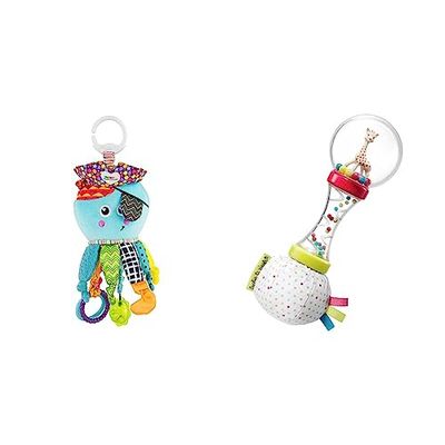 LAMAZE Captain Calamari, Clip on Pram and Pushchair Newborn Baby Sensory Toy for Babies Boys and Girls from 0 to 6 Months & Sophie LA Girafe - Hochet Soft Maracas Sophie la Girafe