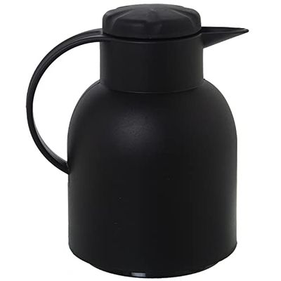 JARRA TERMO NEGRA POLIPROPILENO VIDRIO 1L, LIBRE DE BPA_20X15X23CM
