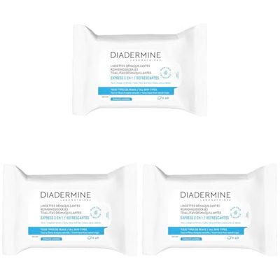 Diadermine Lingettes Démaquillantes Express 3-en-1 40 lingettes. (Lot de 3)
