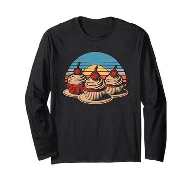 Retro Fornaio Cottura Cupcake Pasticceria Cuocere Fornai Maglia a Manica