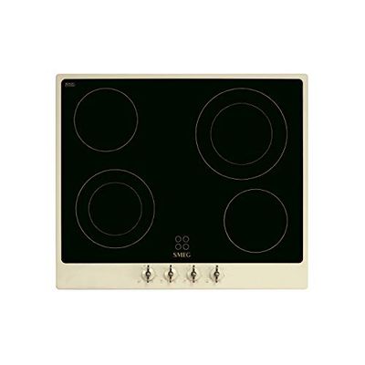 Smeg COLONIALE Electric Ceramic hob with 4 Heating Fields P864PO, Glass, Cream,Black