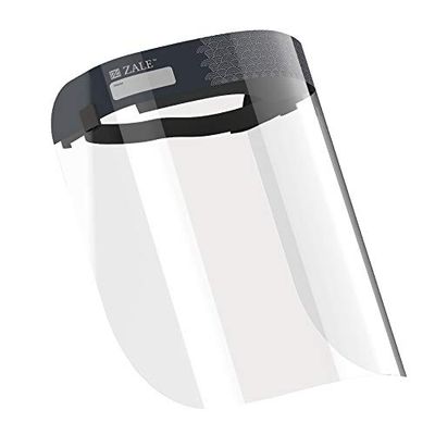 Zale FDA-geregistreerde gezichtsbescherming met rekbare hoofdband, all-round bescherming met lichtgewicht, anti-condens, transparante vel, donkergrijs, 10 stuks per verpakking