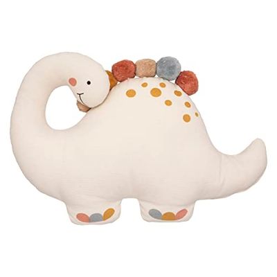 Atmosphera - dekorativ dinosaurie kudde i bomull med tofsar 40 x 30 cm