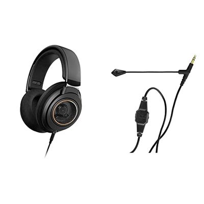 Cuffie Philips SHP9600/00 Over Ear, Cuffie per Adulti Cavo da 3 m, Driver da 50 mm & V-MODA BoomPro Gaming/VoIP, Microfono, Nero