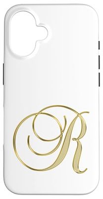 R iniziale, nome, grafica semplice, moderno Custodia per iPhone 16