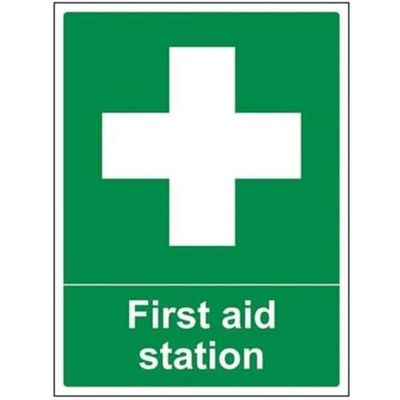 VSafety 31006BC-S "First Aid Station" Eerste hulp Algemeen Teken, Zelfklevend, Portret, 300 mm x 400 mm, Groen