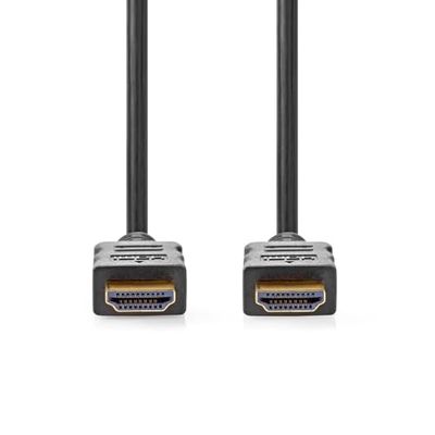 Nedis High Speed ​​HDMI-kabel met Ethernet - HDMI stekker - HDMI stekker - 4K @60Hz - ARC - 18 Gbps - 3,00 m - rond - PVC - zwart - label