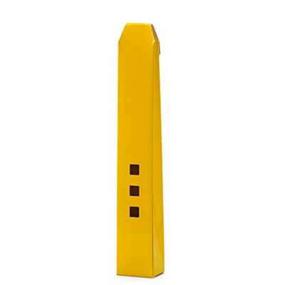 Mopec Caja Alta de Charol Color Amarillo con Ventanas, Pack de 25 Unidades, Cartulina Grafica con 1 Lado plastificado, 2.50x3.00x19.00 cm