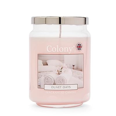 Wax Lyrical, Colony Duvet Days Large Candle, Burn Time of Up 100 Hours, Pink