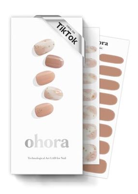 Ohora Sticker Unghie Gel Semi-Polimerizzato, 30 Unghie Gel Adesive Made in Corea, con Lima, Due Salviette Umide e Uno Stick in Legno per l'Applicazione