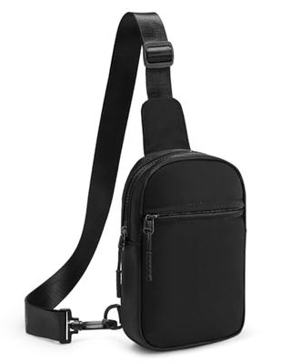 CHOLISS Bolso Bandolera pequeño para Mujeres y Hombres, riñoneras de Moda con Correa extendida, Negro (A01 Black), S, Bolso Bandolera pequeño