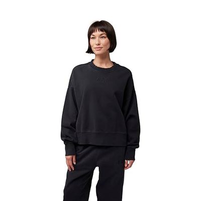 Fox Lady Wordmark Oversized Fleece Crew Black L Sweatshirt