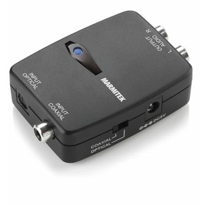 Marmitek Connect DA21 Digital Analogue Converter - Toslink or Coaxial to Analogue Converter - Wolfson DAC Technology for the Best Sound Reproduction - 192 kHz Sampling Rate