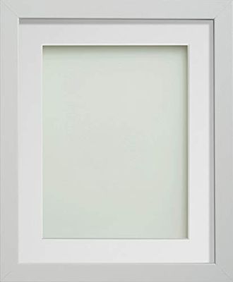 Frame Company Allington White Photo Frame with White Mount, 20x16 for 15x10 inch, fitted with perspex