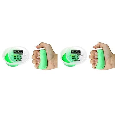 Cando TheraPutty - Therapeutic modelling clay - 2 oz - green (medium) (Pack of 2)