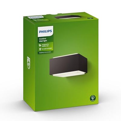 Philips myGarden Hedgehog Aplique exterior, resistente às intempéries, em alumínio, cor antracite, IP44, 18,2 x 16 x 9,1 cm