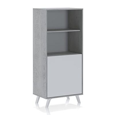 Oresteluchetta Bar/Mueble Alto, Cemento Blanco, H.135 x L.60 x P.40