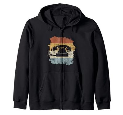 Teléfono antiguo de estilo vintage con esfera 60s 70s 80s Sudadera con Capucha