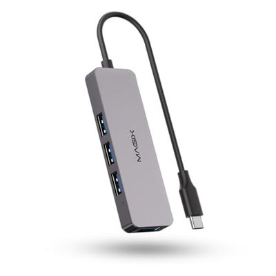 Magix USB C Hub, Type-C to 4-Ports USB 3.0, Aluminum Shell, 5Gbps data transfer speed, Compatible with MacBook Pro, iPad Pro, MacBook Air, XPS, Surface Book and More