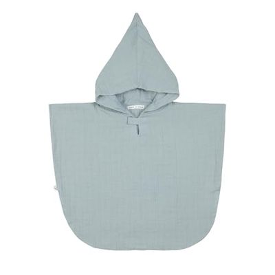 Lässig Poncho de baño Infantil de Muselina con Capucha/Muslin Poncho Powder Blue