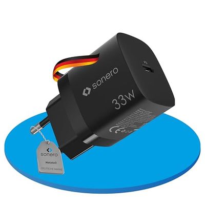 sonero USB-C-laddare, 1 x 20 watt USB-C-port, snabbladdare, USB-strömförsörjning, mobiltelefonladdare med automatisk laddningsströmavkänning, svart