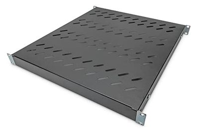 DIGITUS Scaffale - Profondità variabile - Per installazione fissa - 19 pollici - 1U - Portata 50 kg - Per armadi di rete e armadi server - A partire da 800 mm di profondità del mobile - 1U - Nero