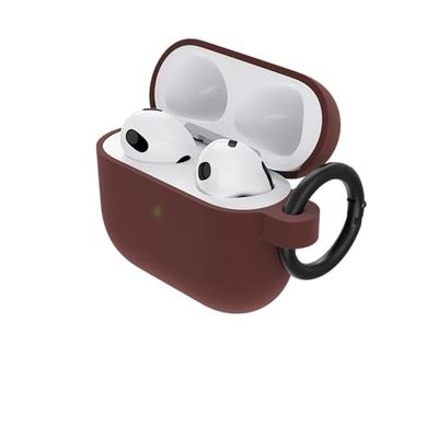 OtterBox Soft Touch Custodia per AirPods 3ª gen 2021, soffice al tatto, antishock, graffi e cadute, sottile con moschettone, Marrone