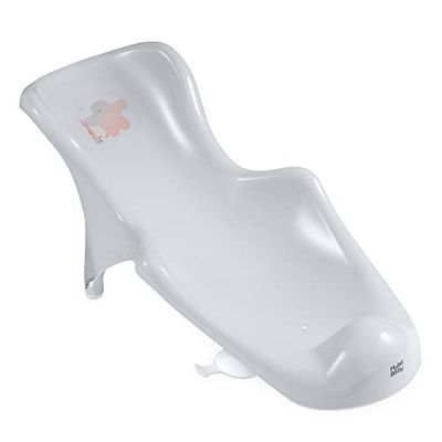 Hylat Baby Wkładka do wanny dla niemowląt – cenna pomoc w kąpieli dla niemowląt i niemowląt od urodzenia do ok. 6 miesięcy, kolor: szary, motyw: Friends, marka: Hylat Baby