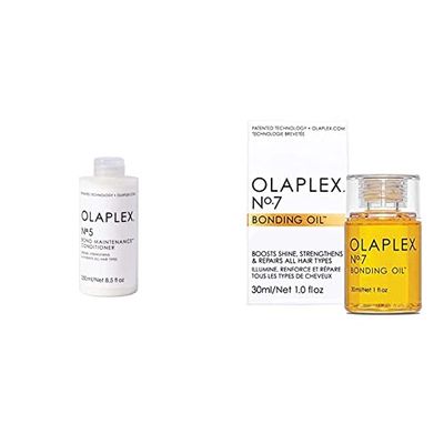 OLAPLEX No.5 Bond Maintenance Conditioner,250 ml (Pack of 1) & No.7 Bonding Oil, 30 ml (Pack of 1)