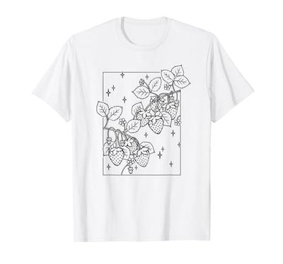 Planta de fresa con flores y frutos de bayas Camiseta