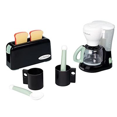 Smoby - Tefal Breakfast - Tostadora mecánica - Cafetera exprés - Tazas + Cucharas - A Partir de 3 años